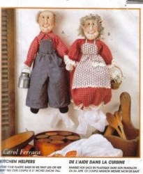 8034  MCCALLS 21''  FARMER JOHN & ANNIE BAG HOLDERS PATTERN